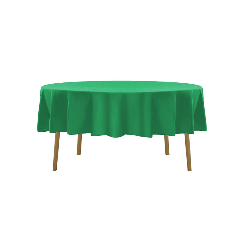 Cupuamon 90 inch Round Tablecloth Washable Polyester Table Cloth Decorative Table Cover for Wedding Party Dining Banquet(90 inch,Emerald) - Image 2